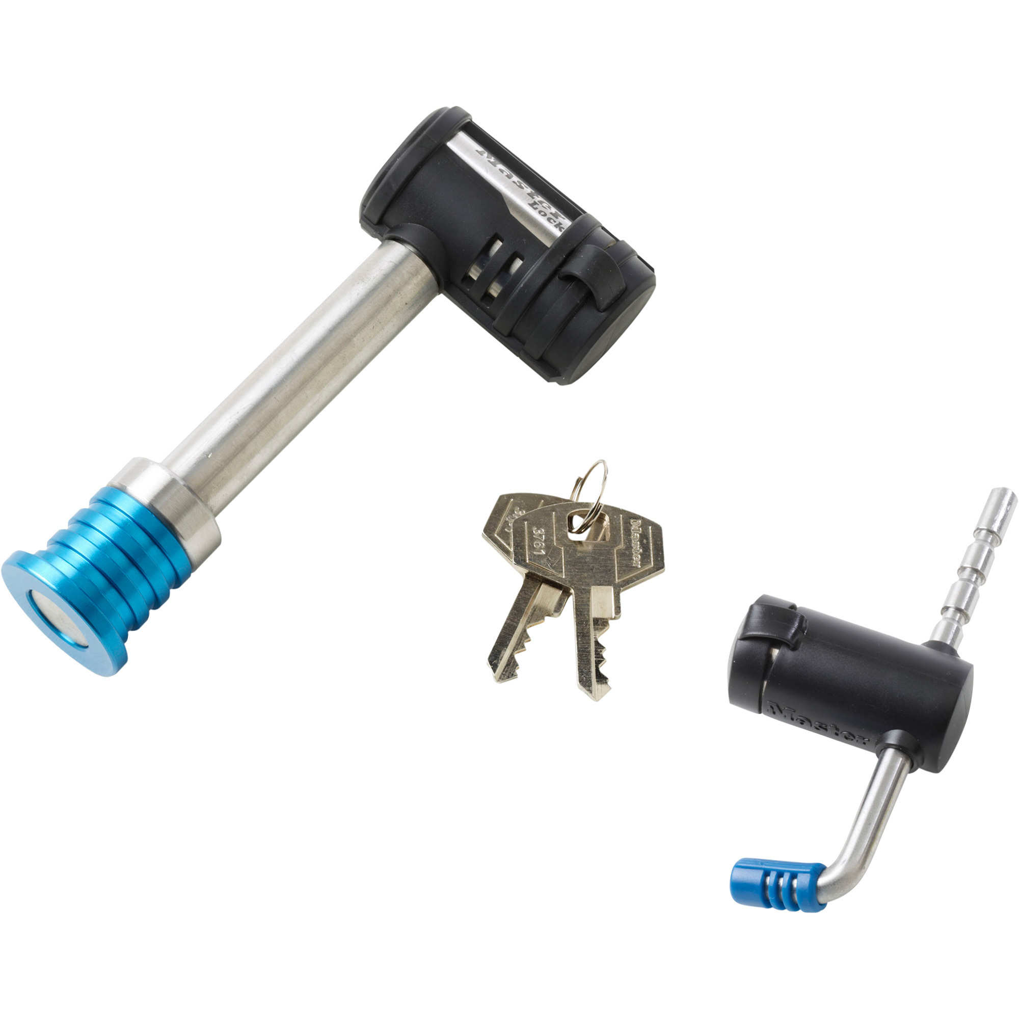 Master Lock Stainless Steel Receiver Lock with Adjustable Coupler Latch Lock, 5/8in. (16mm), Model# 1481DAT